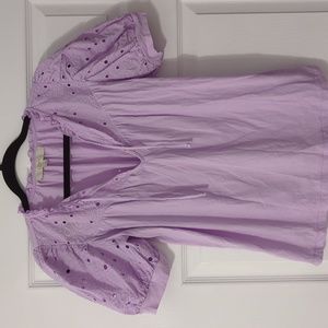 Loft size xsmall mixed material eyelet purple top excellent condition